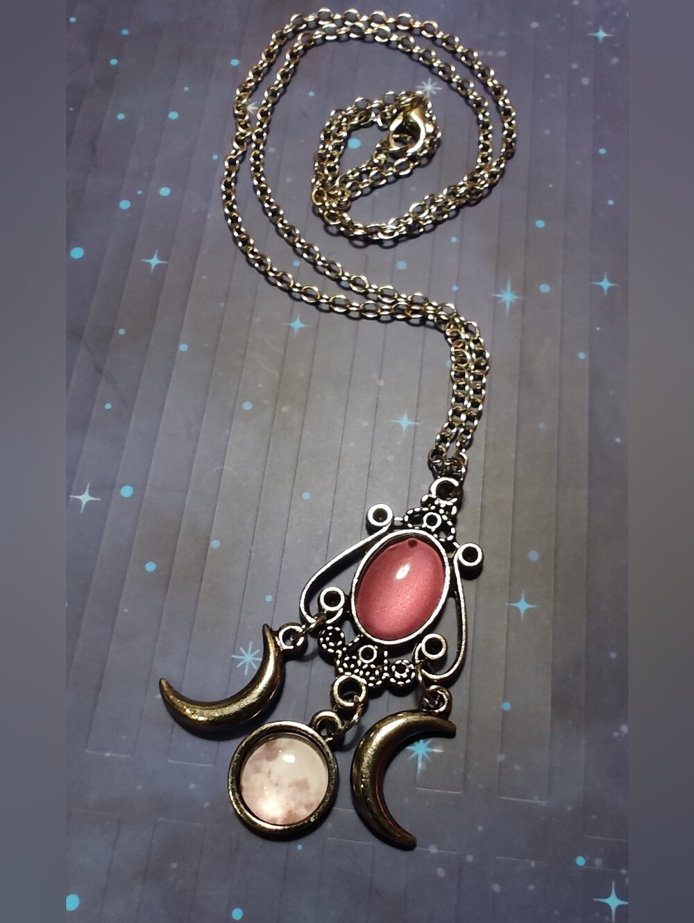 Witches Night Out Necklace Moons Among A Full Moon